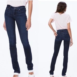 PAIGE Dark Blue Straight Leg Jeans